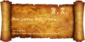Marjanov Károly névjegykártya